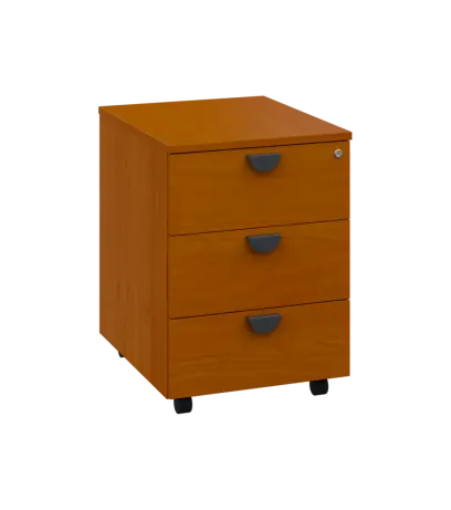 TK - 00 kontejner pojízdný, 3-zásuvkový, deska 18 mm, centrální zámek, třešeň šumavská